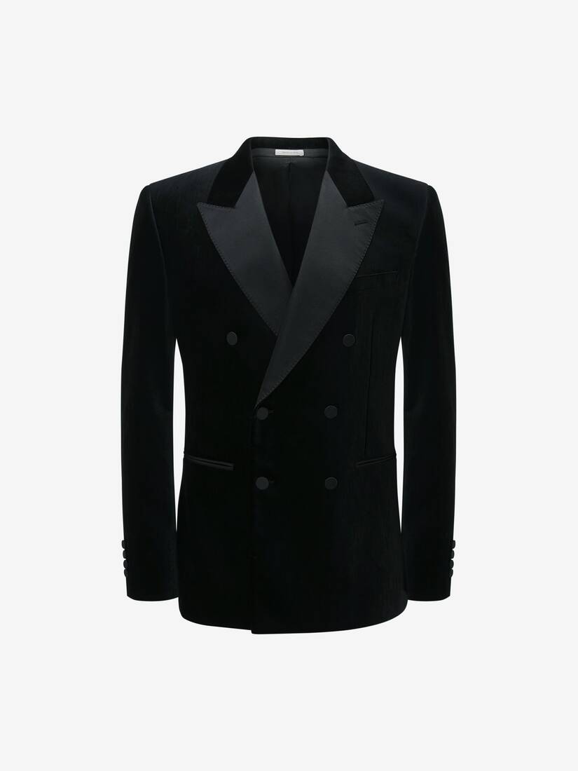 Chaquetas Alexander McQueen Double Breasted Velvet Tuxedo Hombre - Negros - Mexico 456-LTXAUV